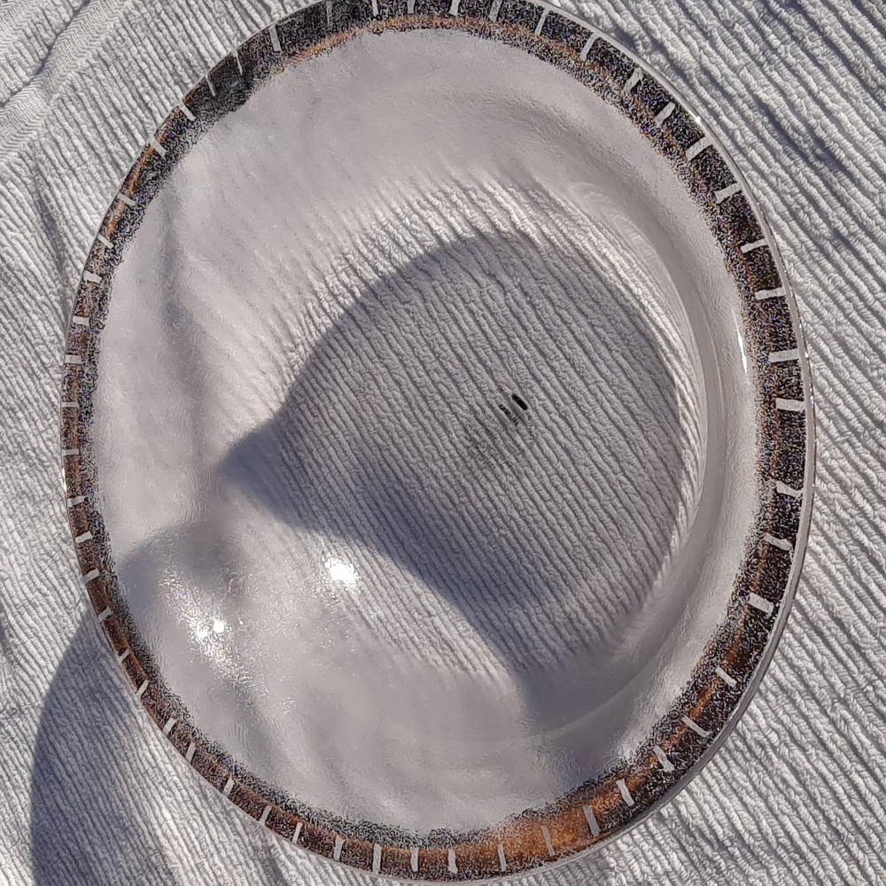 Pier 1 Imports Glass Bowl with Gold Rim